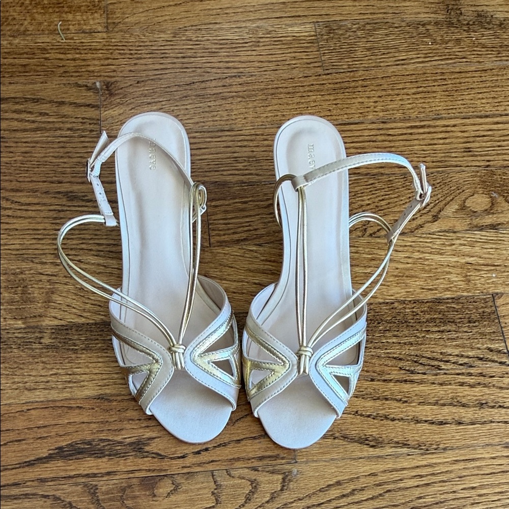 Maeve Elegant Cream and Gold Sandals.